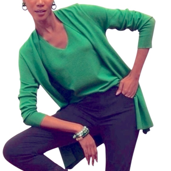 Talbots Open Cardigan Sweater Green Womens S Pockets Cotton blend - Picture 1 of 10